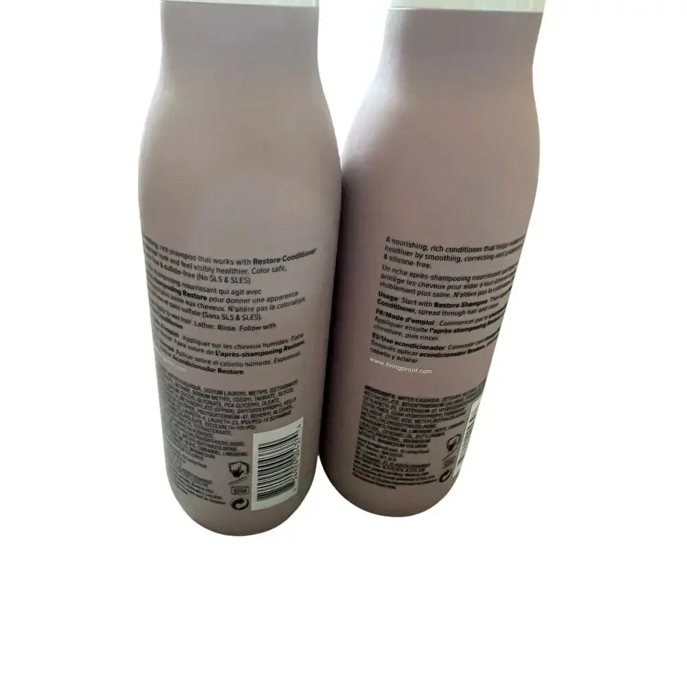 Living Proof Restore Shampoo & Conditioner Duo Set 8.0 Fl Oz Each Full Size